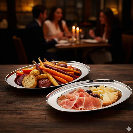 TRAVESSA OVAL FUNDA EM INOX 20x14CM