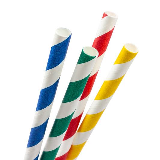 Pajita de papel recta multicolor de 0,8 x 23 cm (embalaje individual)