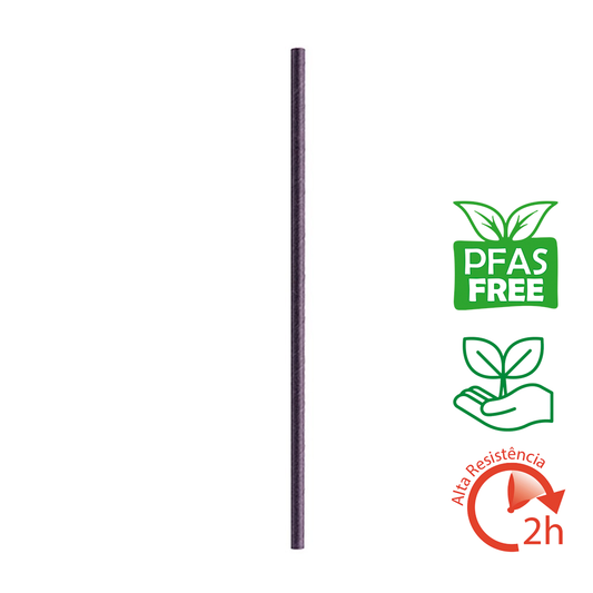 PAJITA DE PAPEL NEGRA PLUS RECTA 0,6X20CM