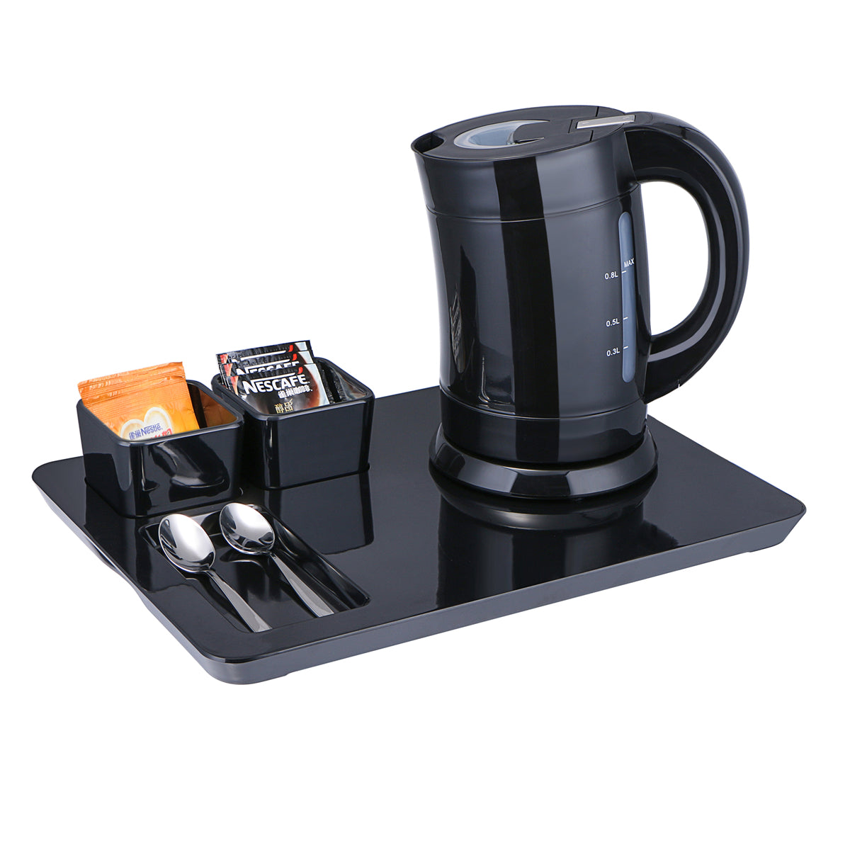 Kit de hervidor premium de 0,8 litros, color negro