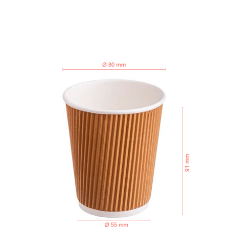 COPO DE PAPEL (CARTÃO) DUPLO CANELADO TAMPA PRETA 29CL (290ML)