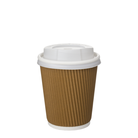 COPO DE PAPEL (CARTÃO) DUPLO CANELADO TAMPA BRANCA 29CL (290ML)