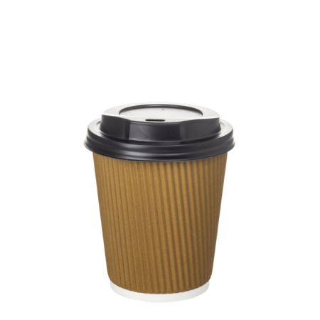 COPO DE PAPEL (CARTÃO) DUPLO CANELADO TAMPA PRETA 29CL (290ML)