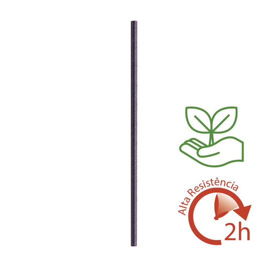 PAJITA DE PAPEL NEGRA PLUS RECTA 0,6X20CM