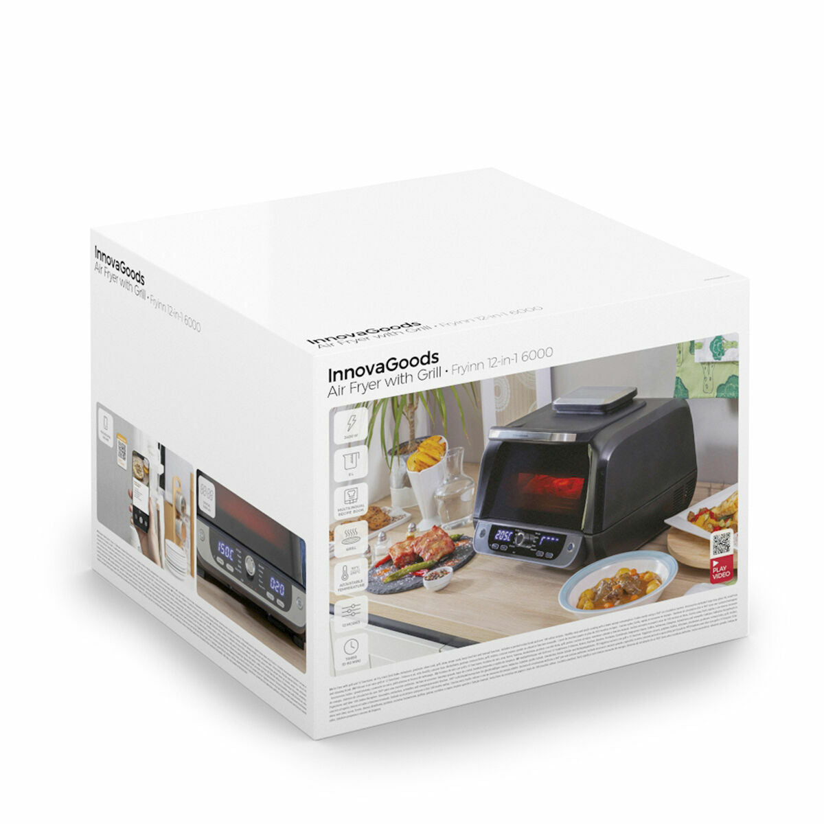 Air Fryer com Grill Fryinn 12 em 1 – 6 Litros e 3400W + Formas de Silicone