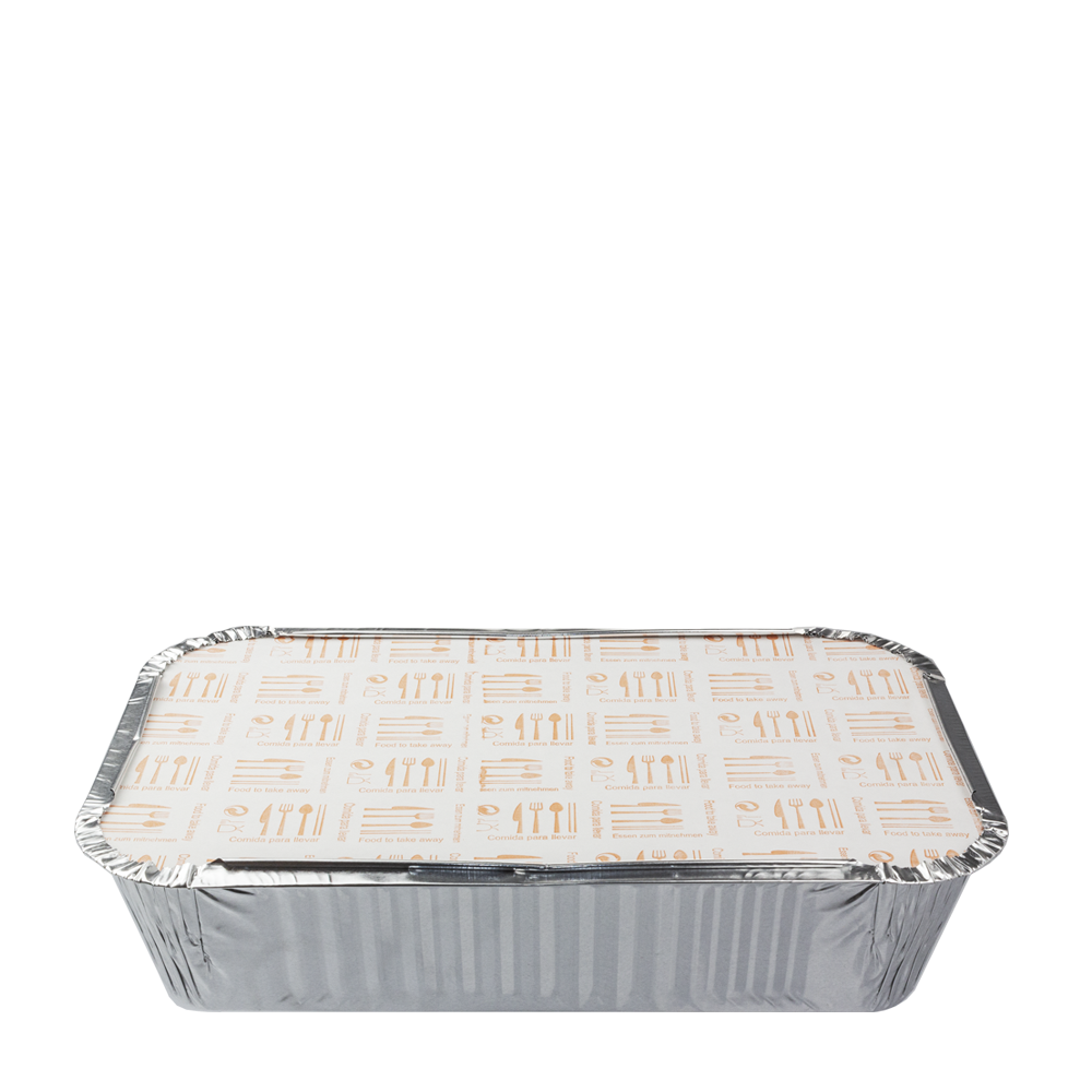 FORMA DE ALUMÍNIO RETANGULAR COM TAMPA 1,25L (1250ML)