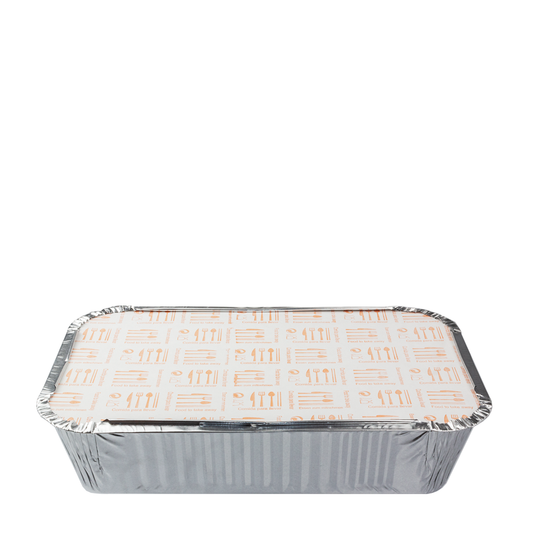 FORMA DE ALUMÍNIO RETANGULAR COM TAMPA 1,25L (1250ML)