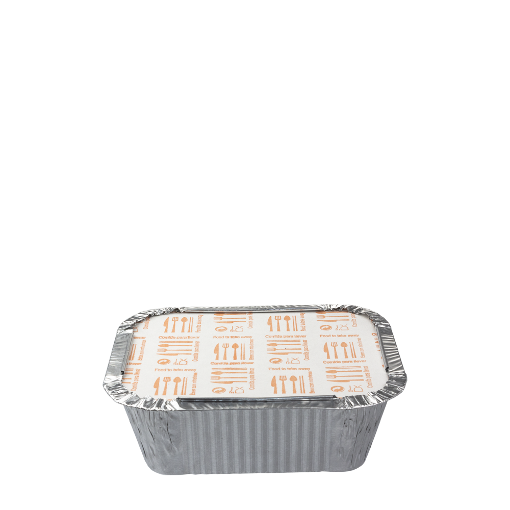 FORMA DE ALUMÍNIO RETANGULAR COM TAMPA 50CL (500ML)