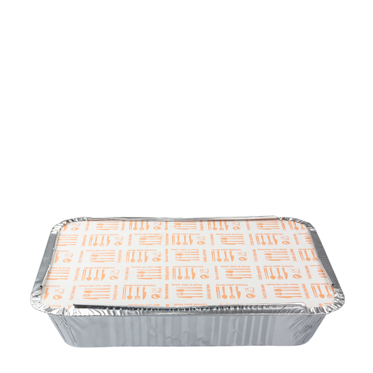 FORMA DE ALUMÍNIO RETANGULAR COM TAMPA 98CL (980ML)