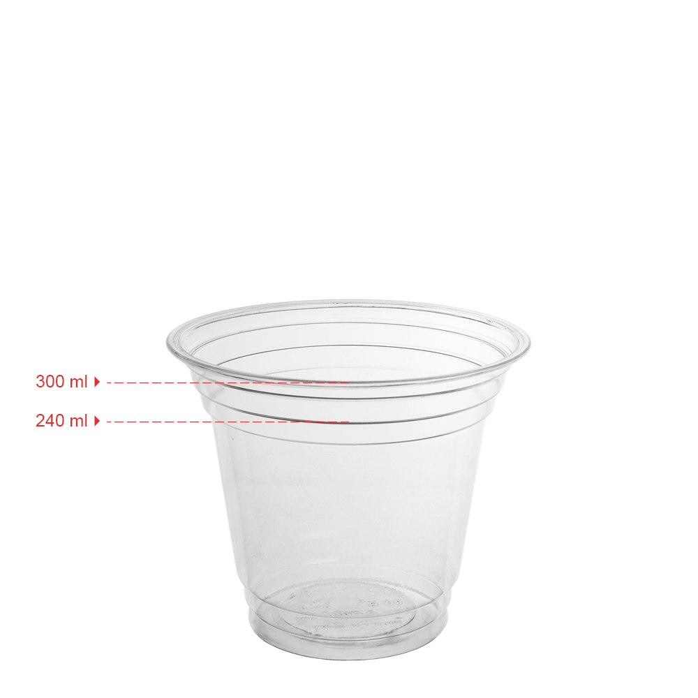 TAÇA (COPO) EM PET COM TAMPA ALTA SEM FURO 24CL (240ML/8OZ)