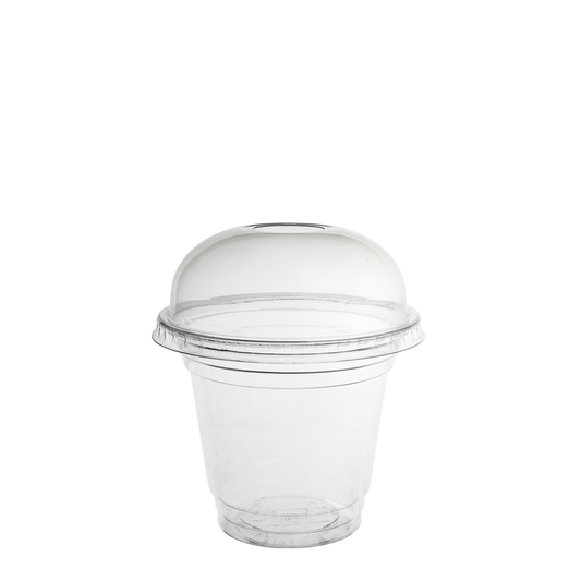 Taça (COPO) Em PET Com Tampa Oval Sem Furo 24CL (240ML/8OZ)