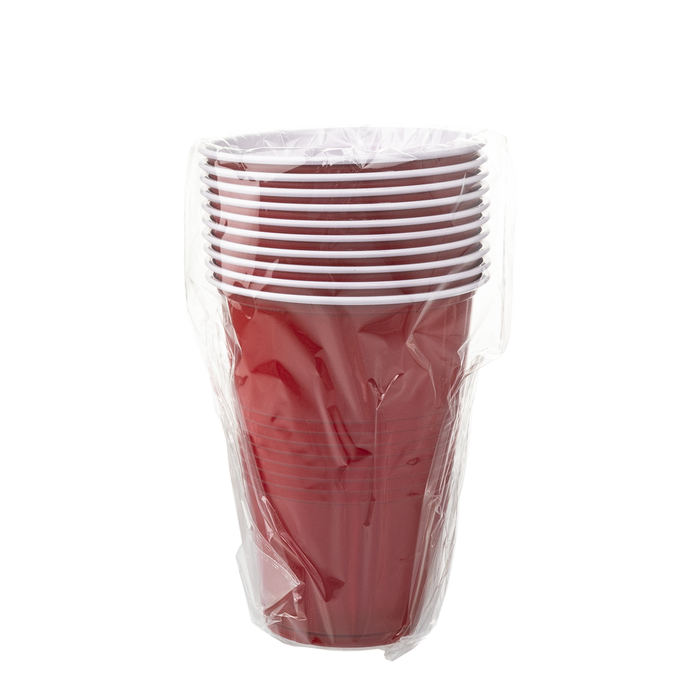 COPO EM PP VERMELHO E BRANCO 45CL (450ML)