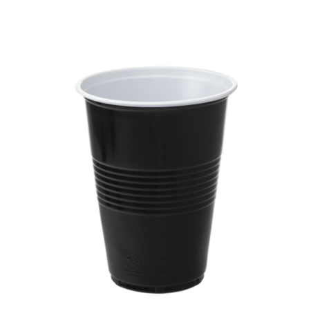 COPO EM PP PRETO E BRANCO 45CL (450ML)