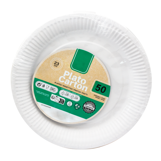 Paper Plate (CARDBOARD) White 23CM