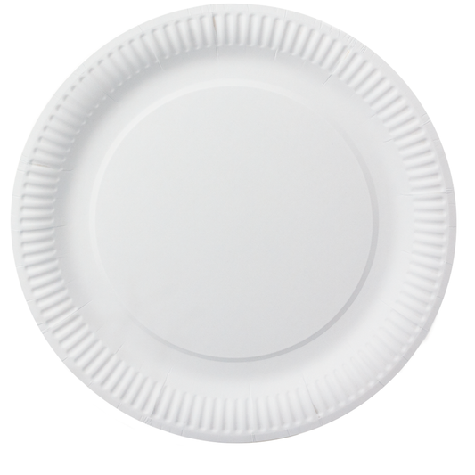 Paper Plate (CARDBOARD) White 23CM
