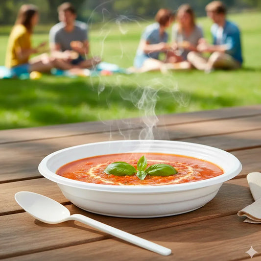 PRATO FUNDO REUTILIZÁVEL EM PS BRANCO 20,5CM