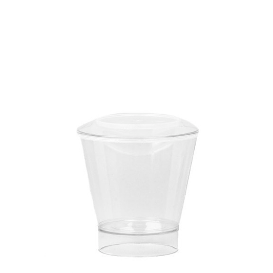 COPO CÓNICO EM PS COM TAMPA 20CL (200ML)