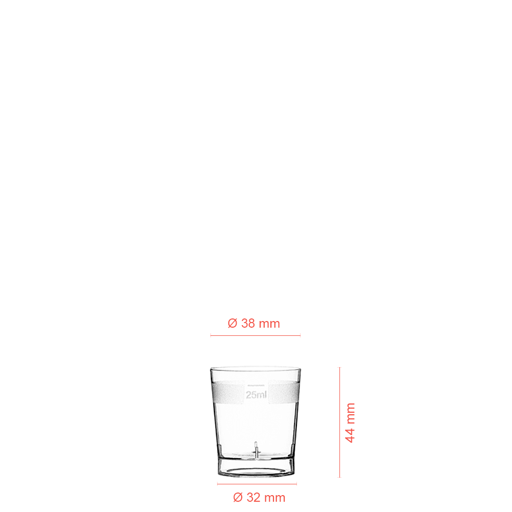 Vaso de chupito en PS 2,5 cl (25 ml)