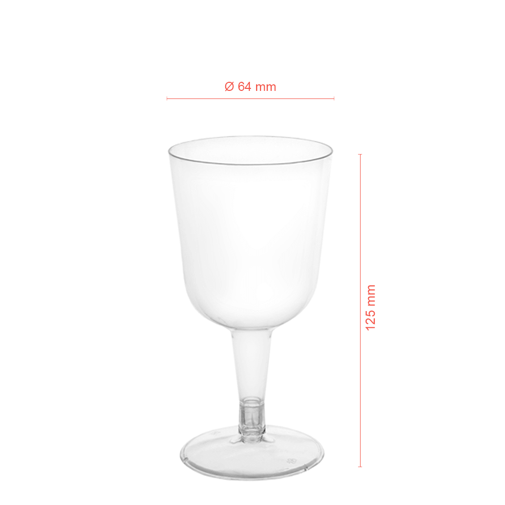 COPO VINHO EM PS COM PÉ INCOLOR 16CL (160ML)