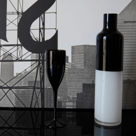 Copo FLUTE / CHAMPANHE / ESPUMANTE em PC Preto 10 cl (100 ml)