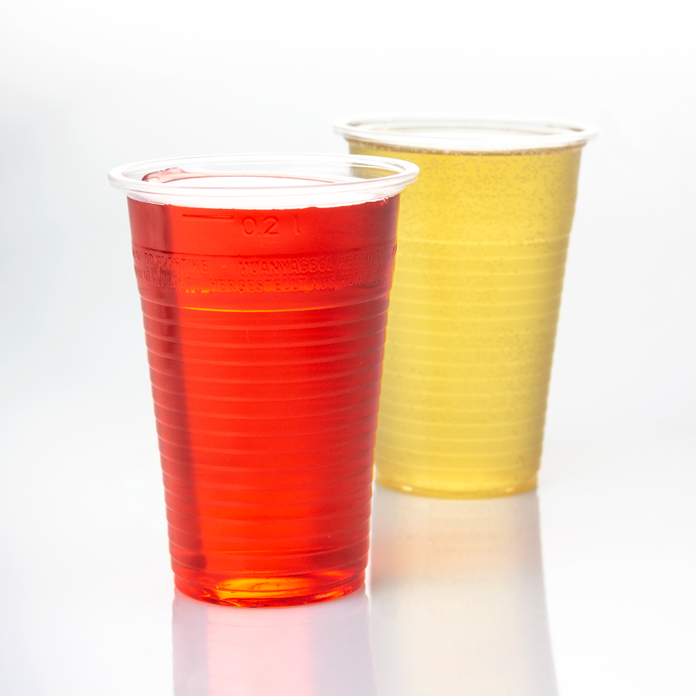 Vaso para cerveza o zumo en PP transparente de 20 cl (200 ml)