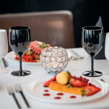 Copo VINHO / ÁGUA em PC Preto 25 cl (250 ml)