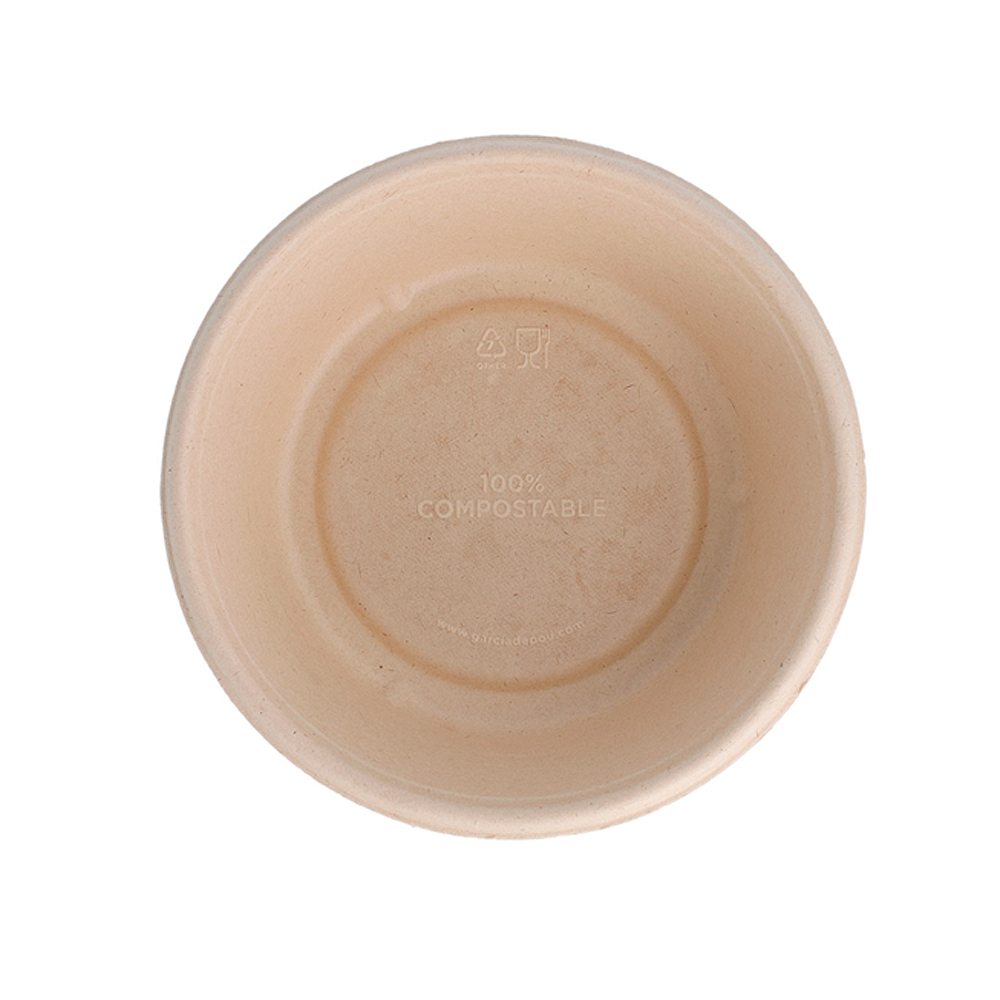 TAÇA/SALADEIRA EM BAGAÇO 60CL (600ML) COM TAMPA EM PET