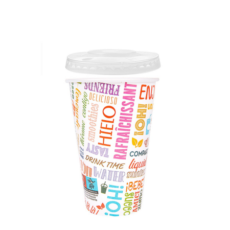 COPO DE PAPEL (CARTÃO) PAROLE COM TAMPA 36CL (360ML/12OZ)