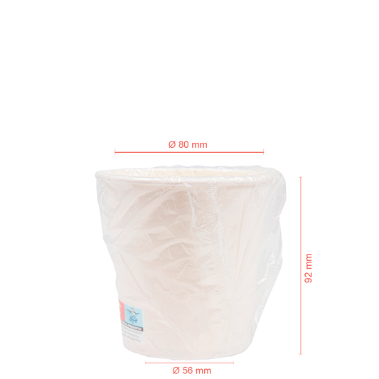 COPO DE PAPEL (CARTÃO) BRANCO EMBALADO INDIVIDUALMENTE 24CL (240ML/8OZ)