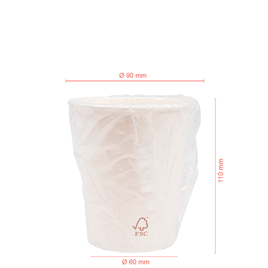 COPO DE PAPEL (CARTÃO) BRANCO EMBALADO INDIVIDUALMENTE 36CL (360ML)