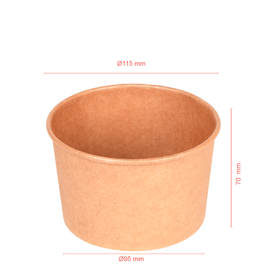 Taça Em Papel KRAFT Para Sopa 16OZ/50CL (500ML)