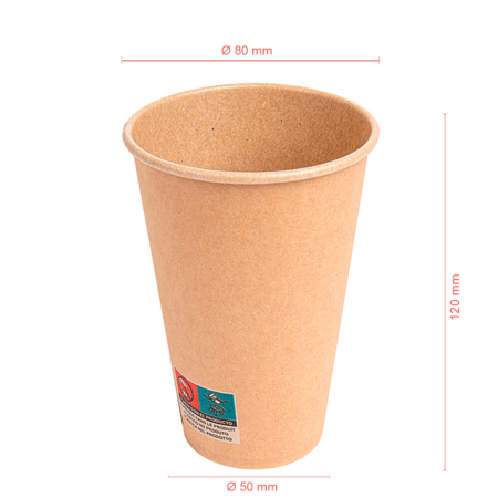 COPO DE PAPEL (CARTÃO) CASTANHO TAMPA BRANCA EM PAPEL 36CL (360ML/12OZ)