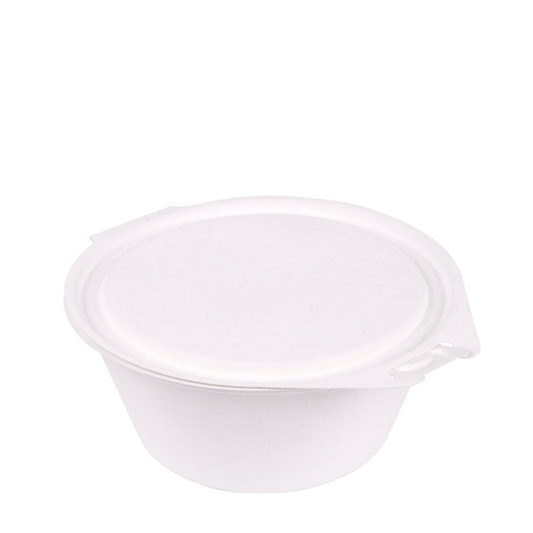 RECIPIENTE BAGAÇO BRANCO 60CL (600ML) COM TAMPA INTEGRADA