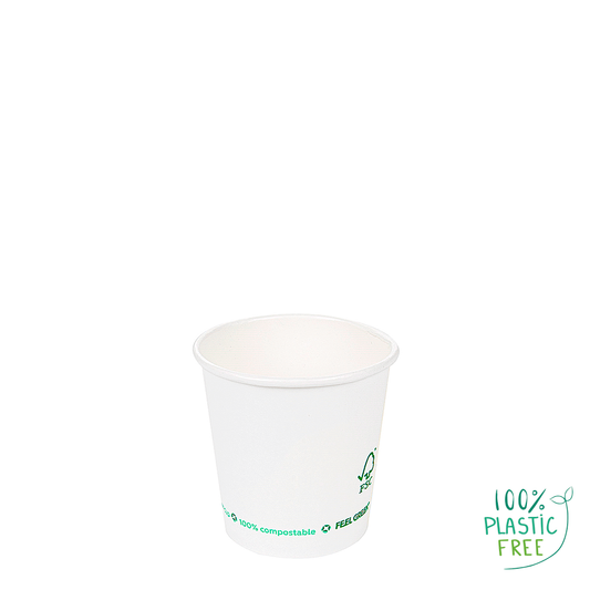 Paper Cup (CARDBOARD) PLASTIC FREE White 12CL (120ML)