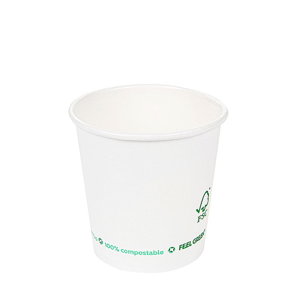 Paper Cup (CARDBOARD) PLASTIC FREE White 12CL (120ML)