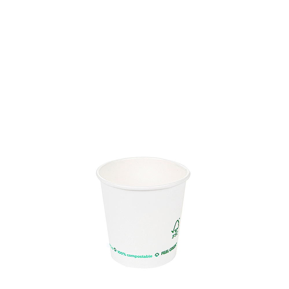 Copo de Papel (CARTÃO) PLASTIC FREE Branco 12CL (120ML)
