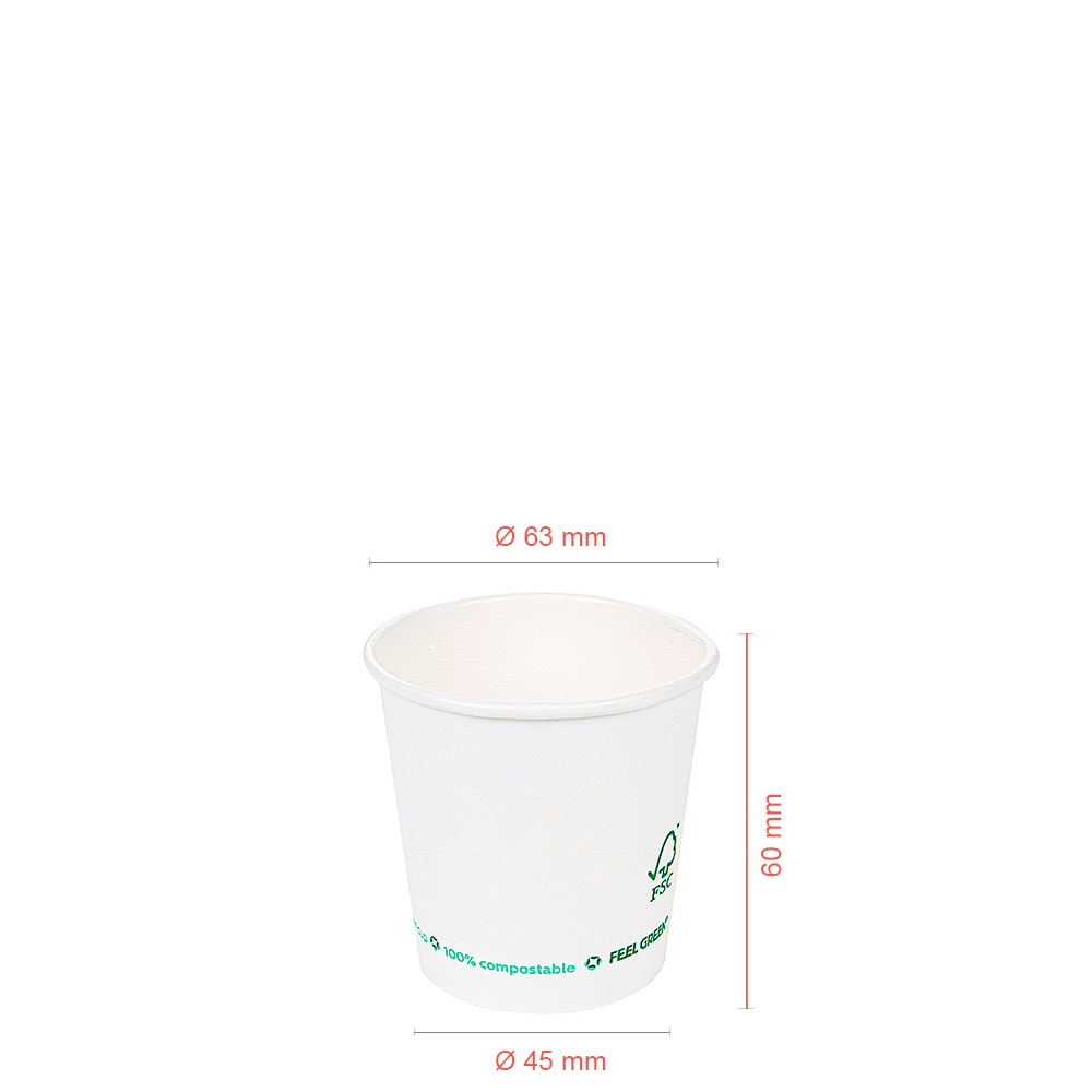 Copo de Papel (CARTÃO) PLASTIC FREE Branco 12CL (120ML)