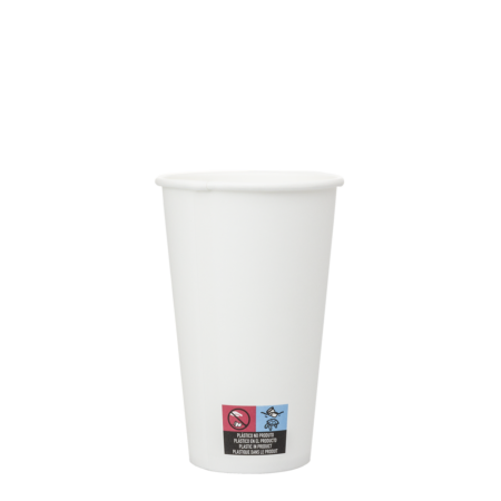 COPO DE PAPEL (CARTÃO) BRANCO TAMPA BRANCA EM PAPEL 35CL (350ML/12OZ)