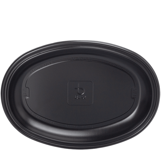 PRATO (TRAVESSA) OVAL REUTILIZÁVEL EM PS PRETO 25x18CM