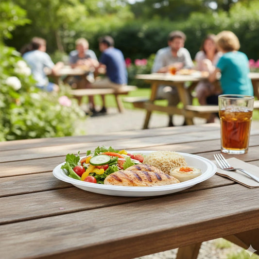 PRATO RASO REUTILIZÁVEL EM PS BRANCO 25CM