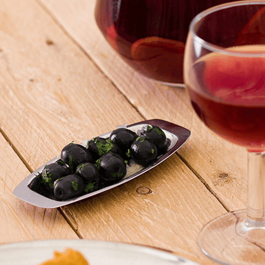 TRAVESSA AZEITONEIRA EM INOX 17x8CM