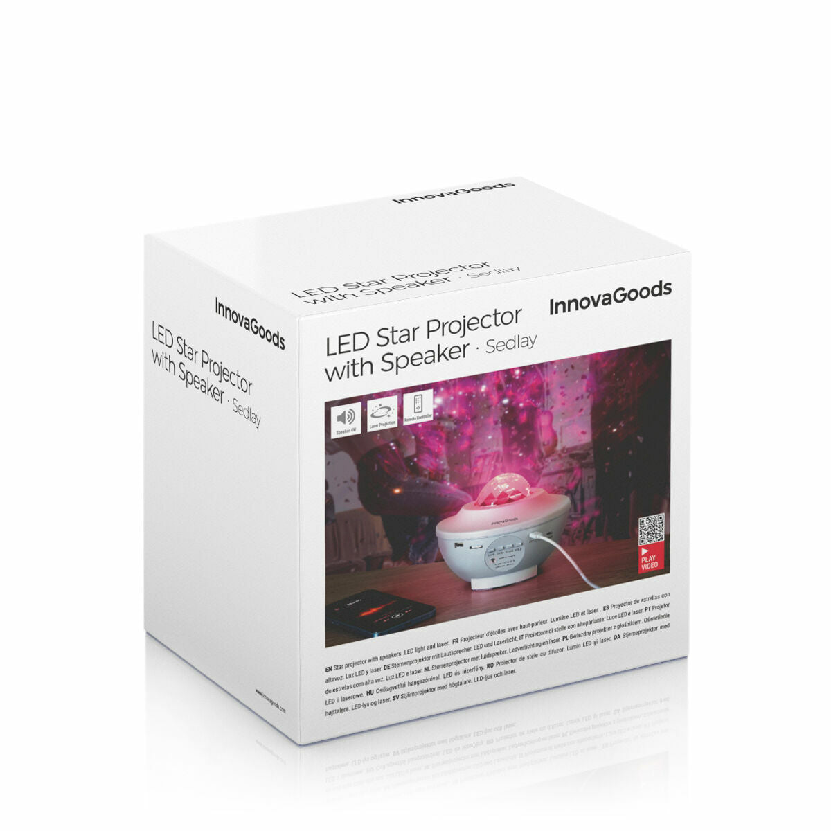 Projetor de Estrelas LED RGB com Altifalante Bluetooth Sedlay