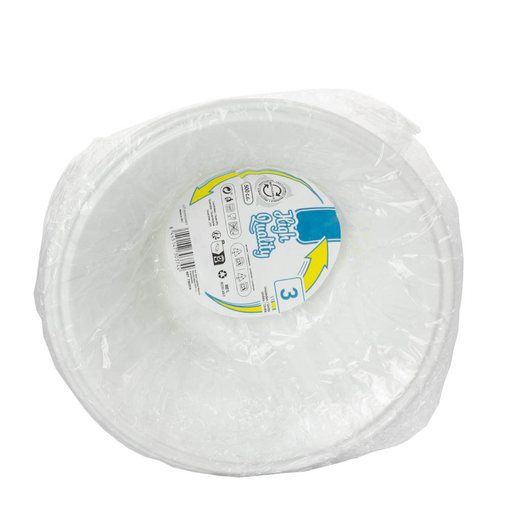 TIGELA DE SOPA REUTILIZÁVEL EM PS BRANCA 50CL (500ML)