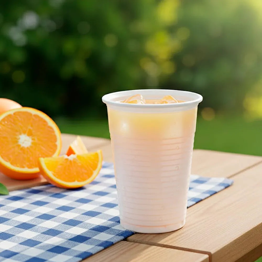 COPO ÁGUA OU SUMO EM PP BRANCO 22CL (220ML) REUTILIZÁVEL