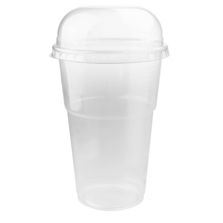 TAÇA / COPO PP COM TAMPA PET OVAL SEM FURO 50CL (500ML)