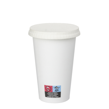 COPO DE PAPEL (CARTÃO) BRANCO TAMPA BRANCA EM PAPEL 35CL (350ML/12OZ)