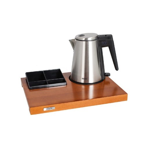 Kit Chaleira Inox e Bandeja em Madeira - PREMIUM - Omnya Store