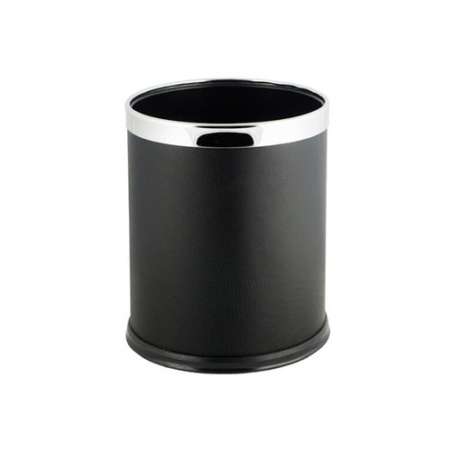 Papeleira Sem Tampa - Preto e Cromado - Omnya Store