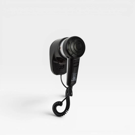 SECADOR DE CABELO COM SUPORTE - 1.200 W Prateado e Preto