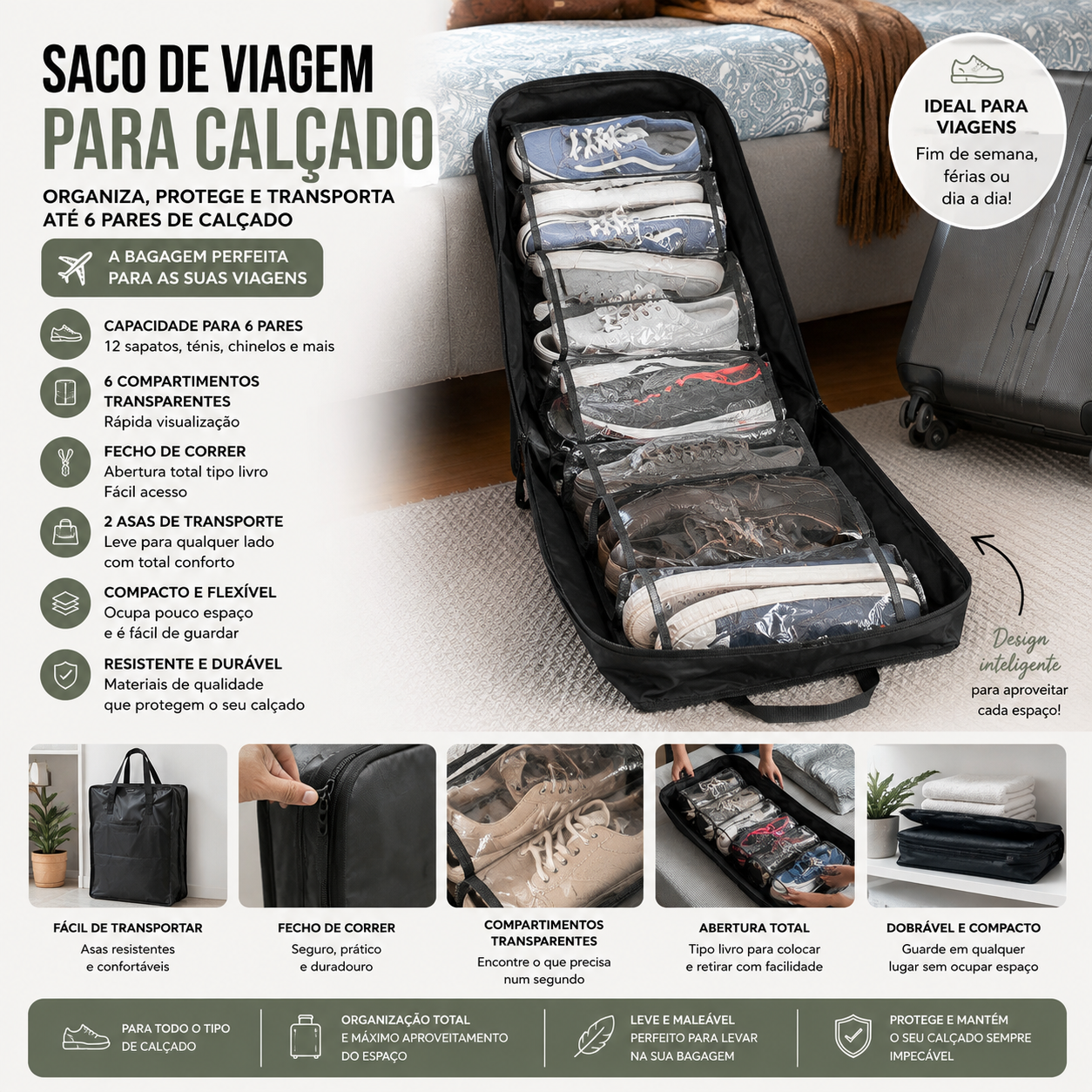 Mala de Viagem para Calçado Doshen